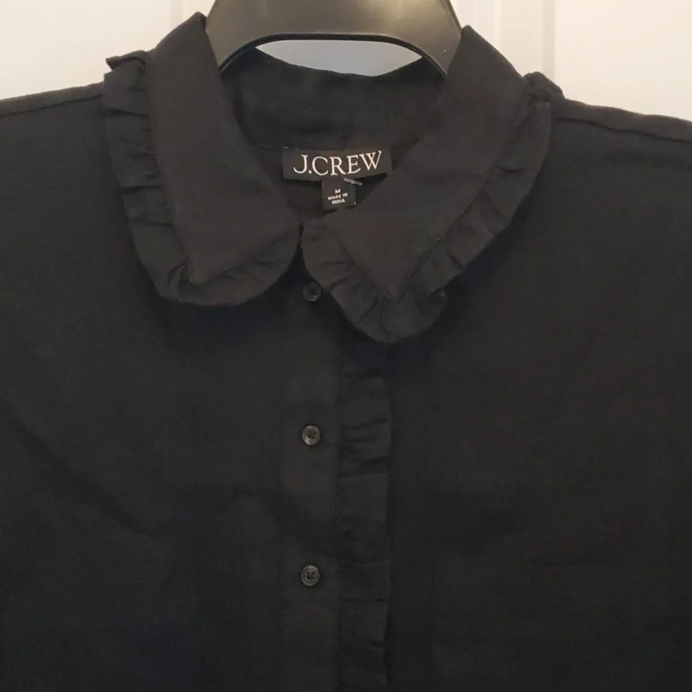 J.Crew, Short Sleeve Blouse, Size M, Black - Picture 2 of 13